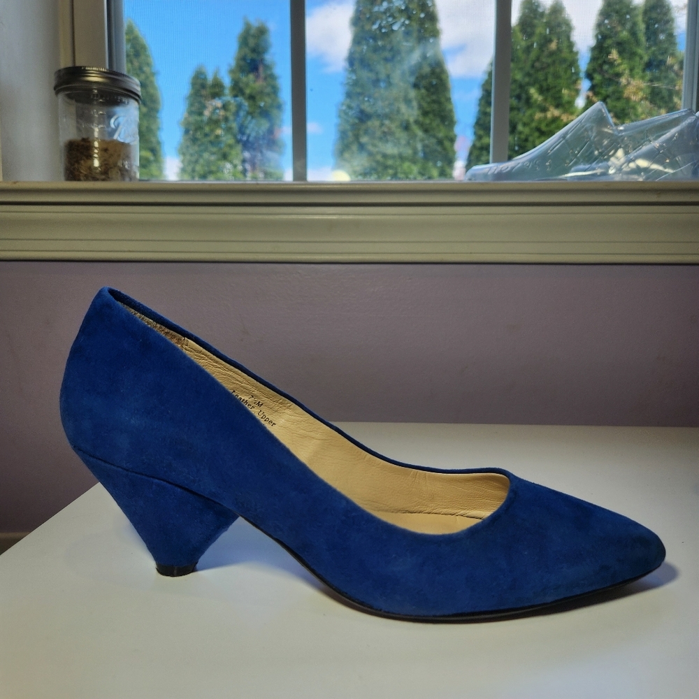 Halogen Blue Suede Heels